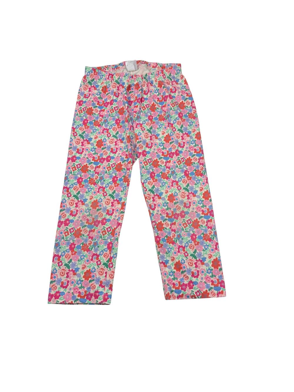 Hanna Andersson Pink Floral Cropped Capri Leggings, Size 10